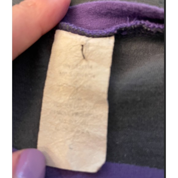 Gray and Purple Ringer Tee with Studded Cross-Sz L - Picture 9 of 9